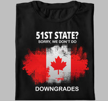 Load image into Gallery viewer, Keep Your Tinny Hands Off Canada 51st State USA Funny Trump Black T-shirt