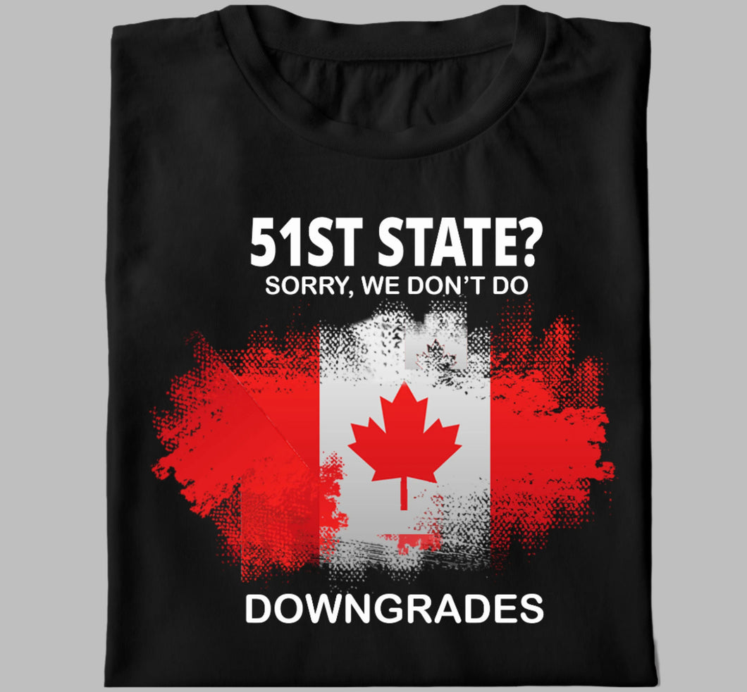 Keep Your Tinny Hands Off Canada 51st State USA Funny Trump Black T-shirt