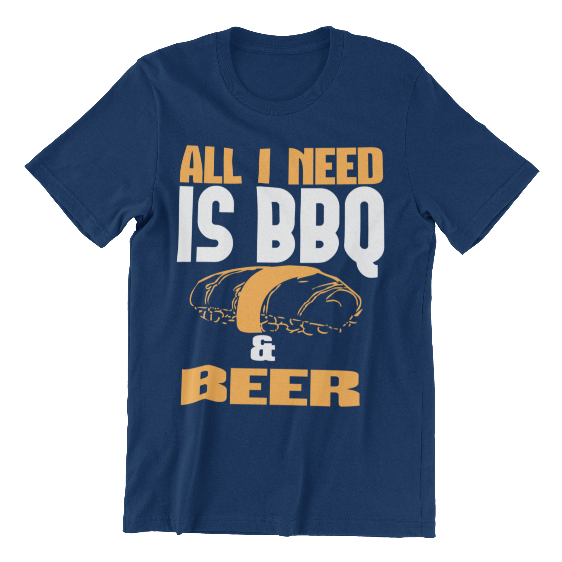 BBQ T Shirt Funny Tshirt for Men - All I need Is BBQ and Beer tshirt I Wantz It Large All I need is - Indigo 
