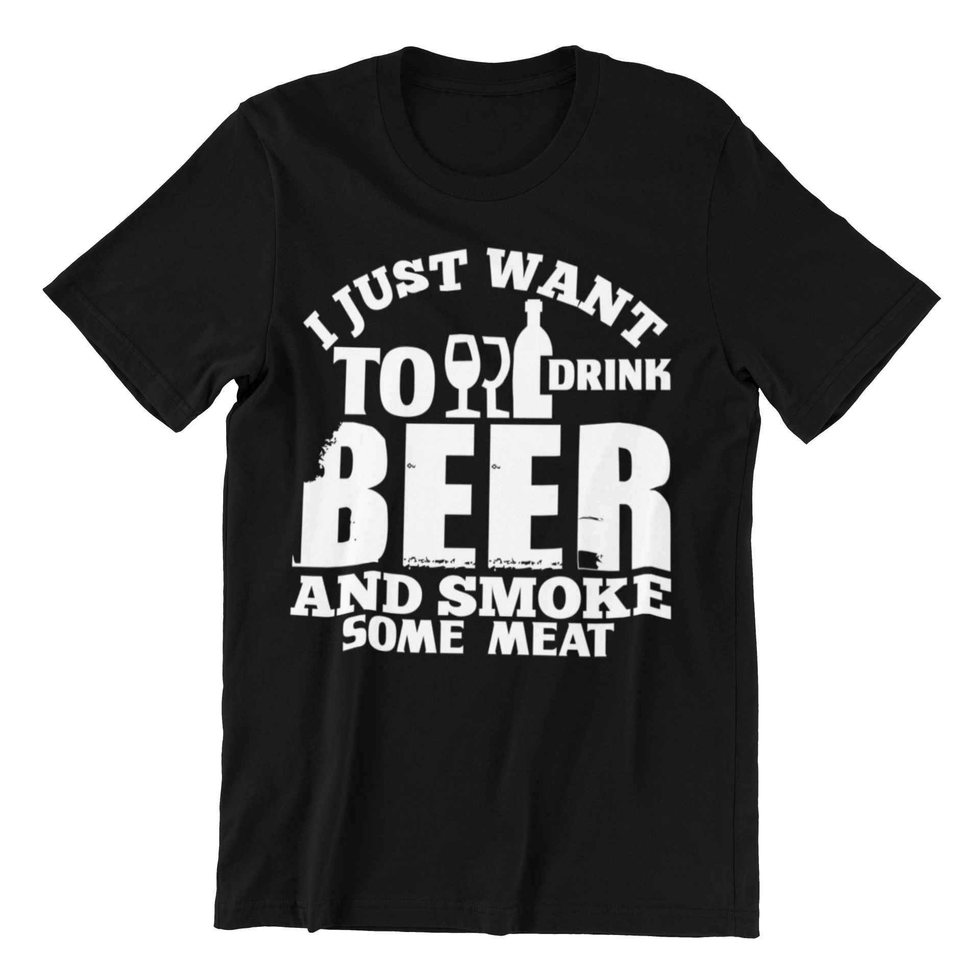 BBQ T Shirt Funny T Shirt for Men - Rub Smoke Eat Repeat tshirt I Wantz It Large I just want to drink 