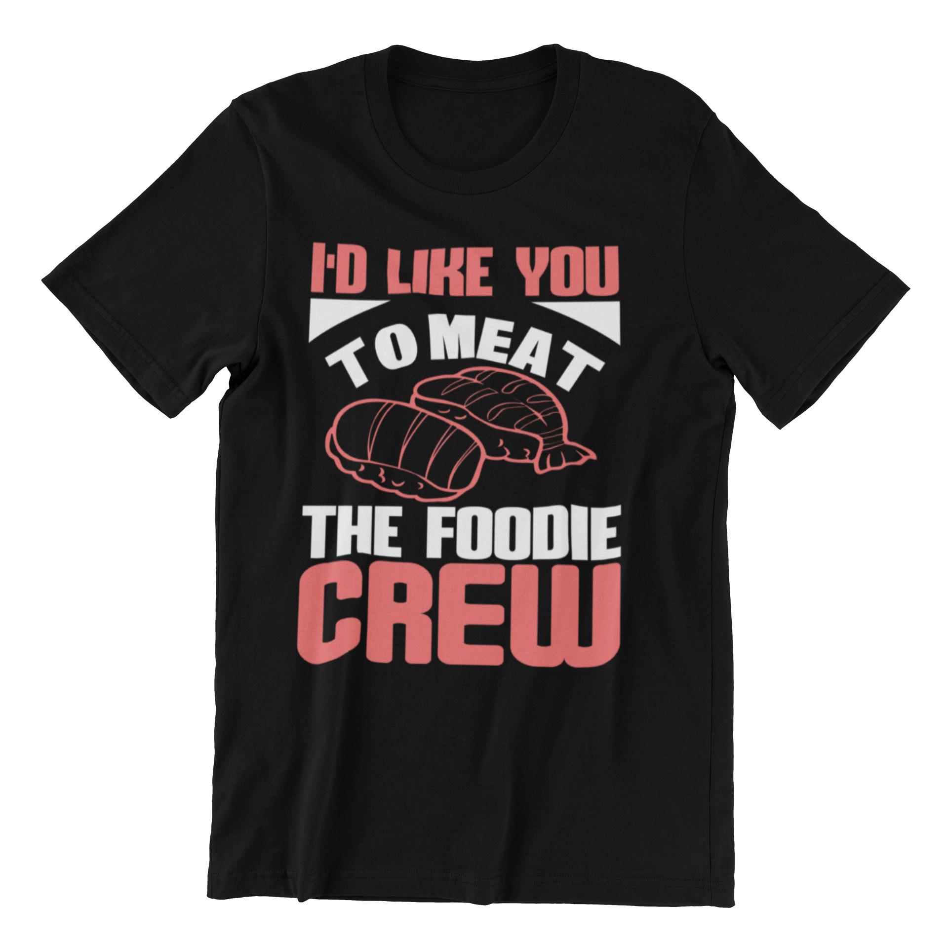 BBQ T Shirt Funny T Shirt for Men - I Would Like You To Meet The Foodie Crew t-shirt I Wantz It Large I'd Like You - Black 