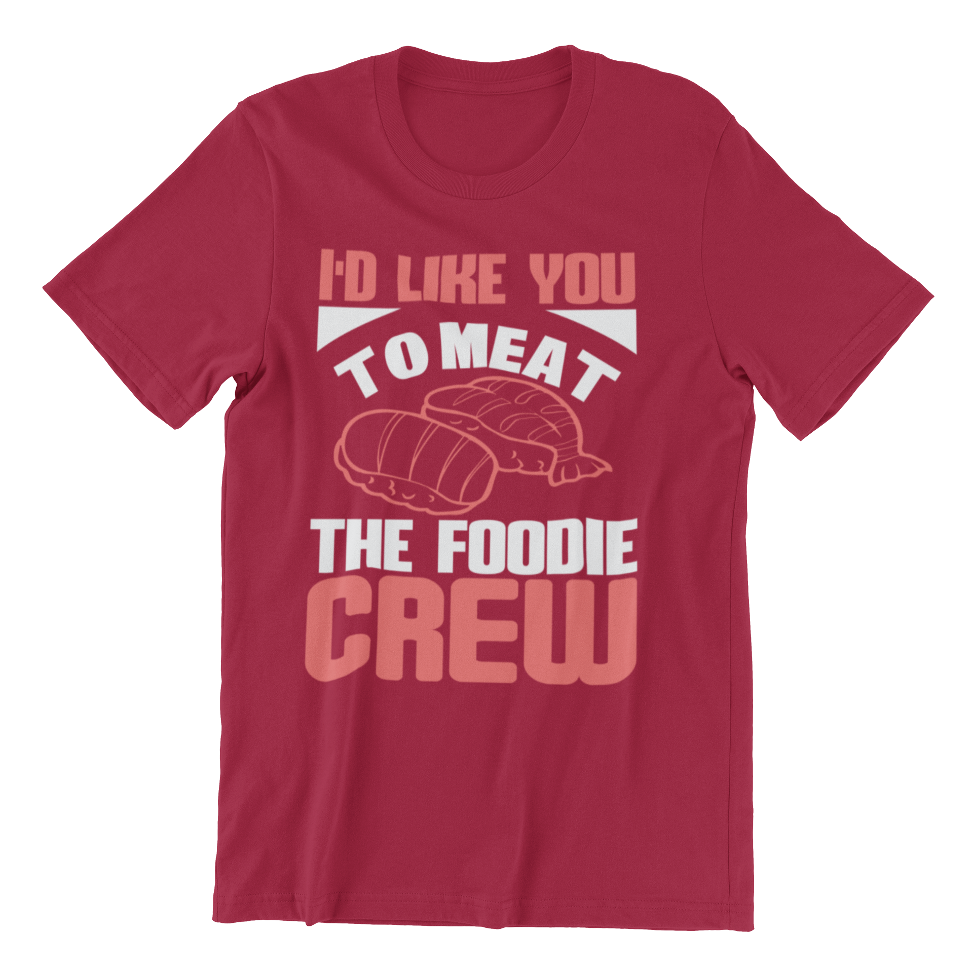 BBQ T Shirt Funny T Shirt for Men - I Would Like You To Meet The Foodie Crew t-shirt I Wantz It Large I'd Like You -Magenta 